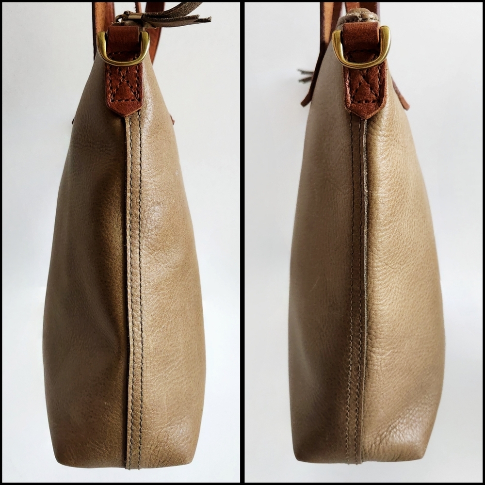 Madewell Transport Neutral Olive Leather Bag With Removable Crossbody Strap - Picture 8 of 16